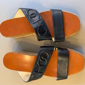 Jimmy Choo Chic Black Wedge Sandals